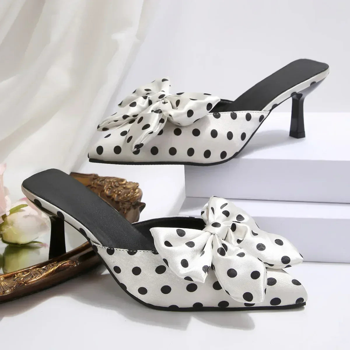 VIVIENNE POLKA-BOW HEELS