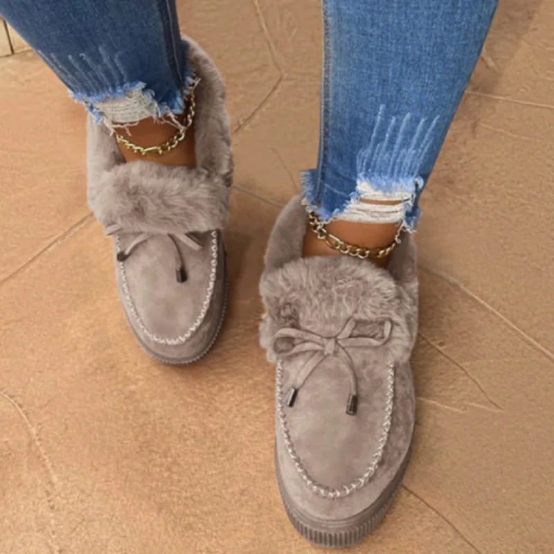 Women's Winter Moccasin Shoes, Plush Lined Slip-On