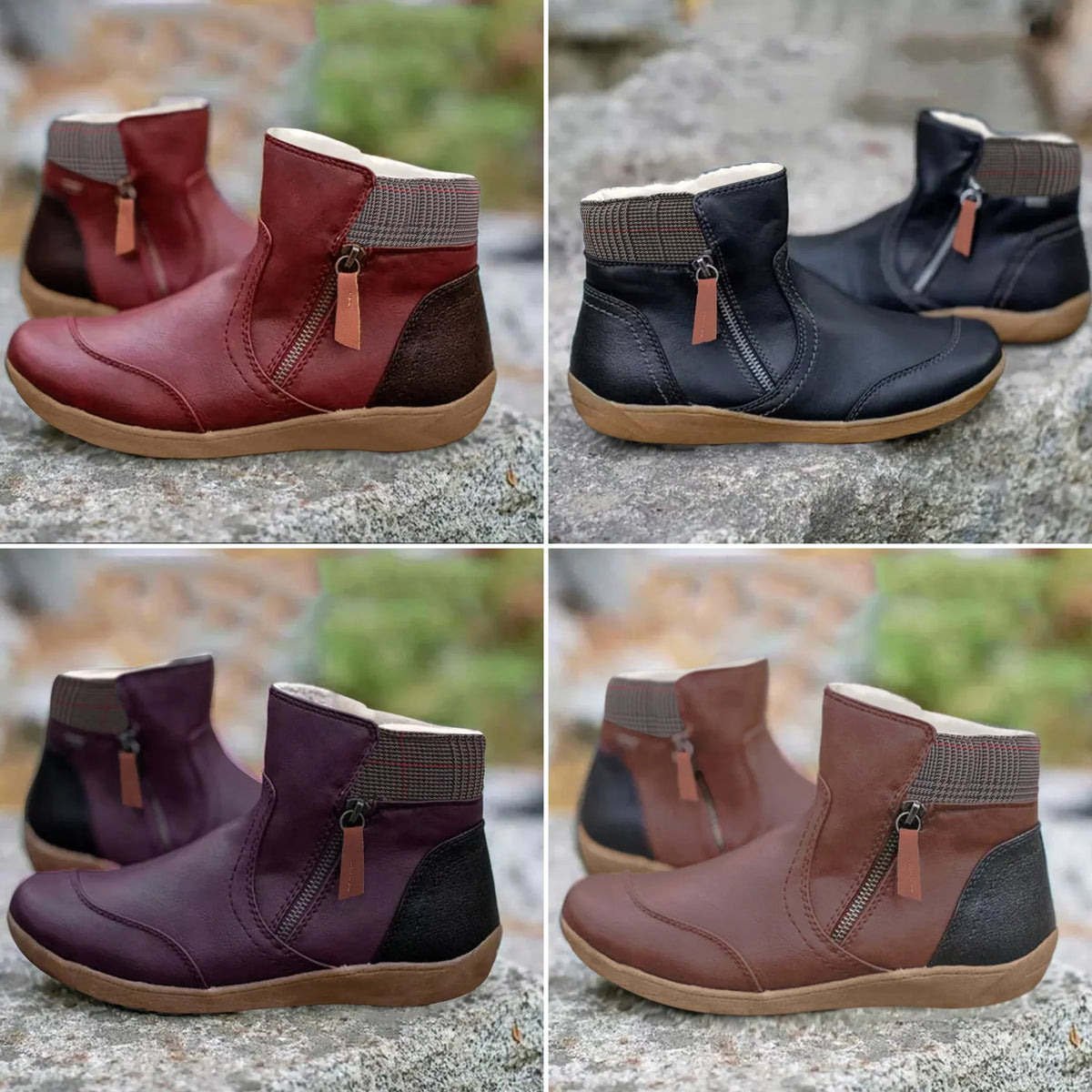 Women's Winter Snow Boots, Flat Heel and Round Toe