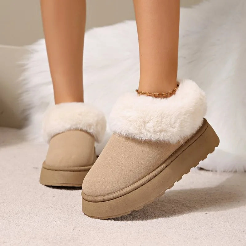 Women's Winter Snow Boots, Faux-Suede and Plush Lined