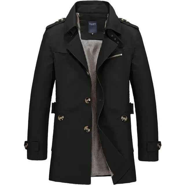 Men's Elegant Classic Trench Coat Autumn