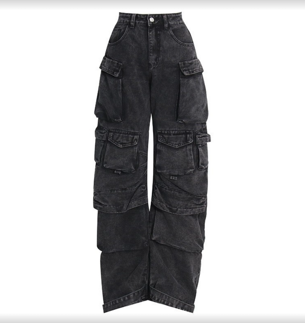 Women's Winter Cargo Jeans, Wide Leg