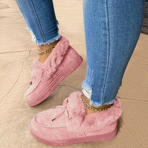 Women's Winter Moccasin Shoes, Plush Lined Slip-On