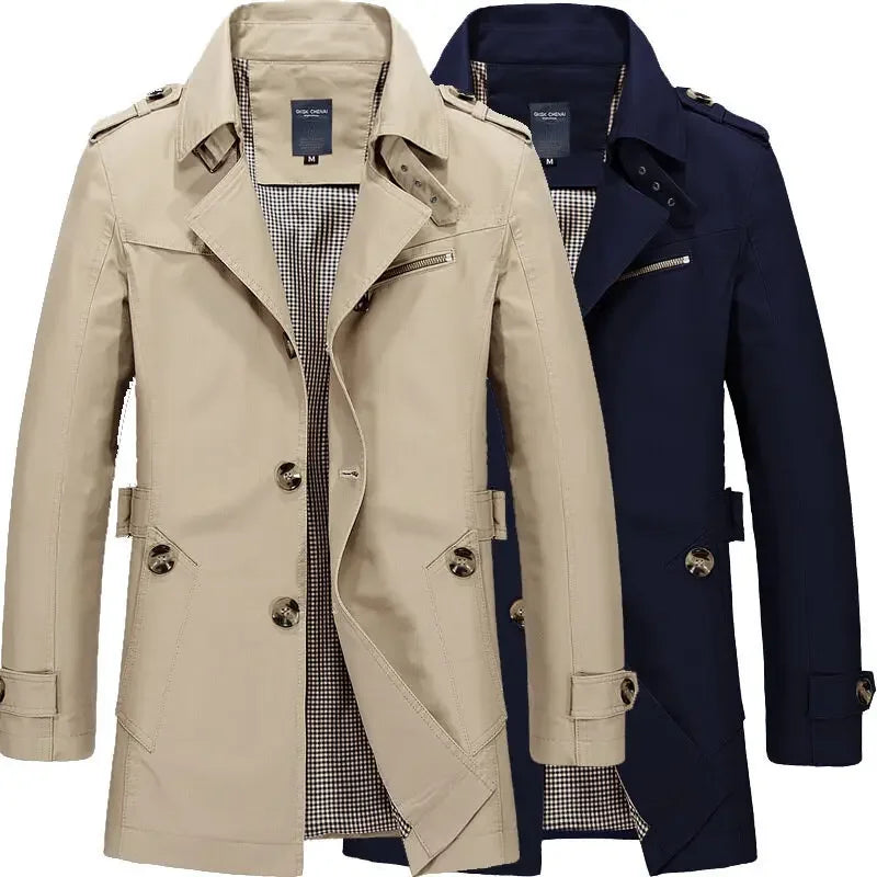 Men's Elegant Classic Trench Coat Autumn