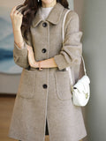 Women's Winter Coat, Textured Single-Breasted