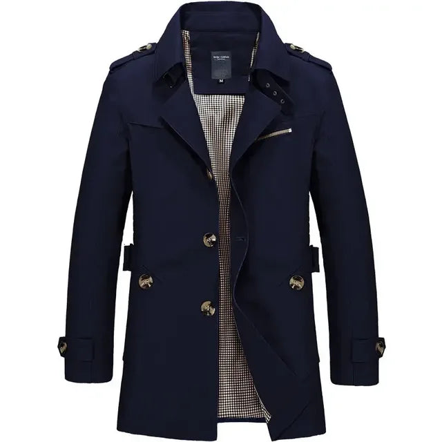 Men's Elegant Classic Trench Coat Autumn