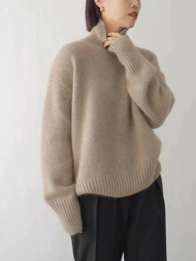 Women's Luxury Cashmere Turtleneck Sweater Elegant Winter