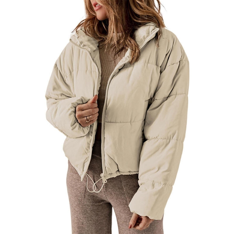 Women's Winter Quilted Puffer Jacket, High Collar