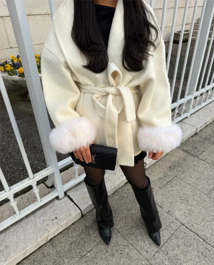 Luciana Belted Fur Coat