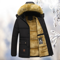Men's Winter Parka, Windproof and Fur-Trimmed Hood