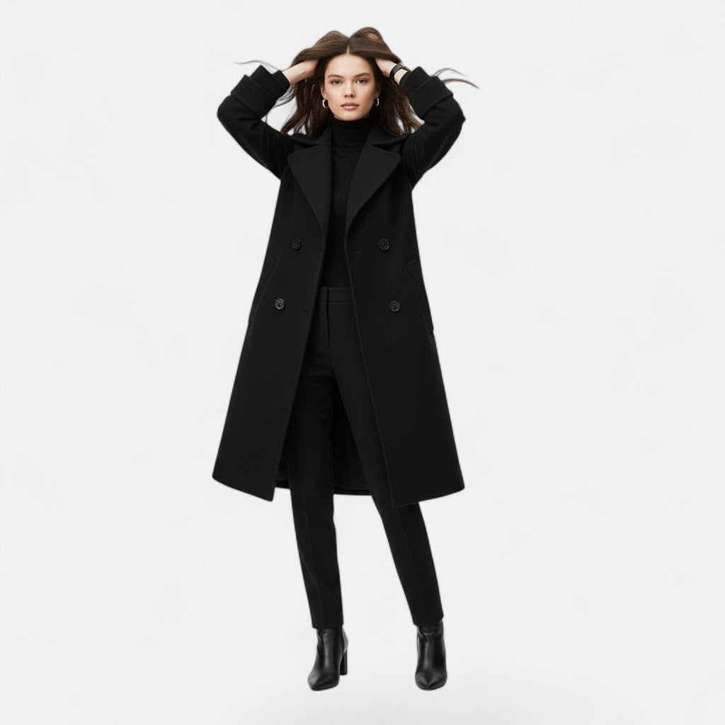 Women's Winter Cashmere-Blend Coat, Double-Breasted