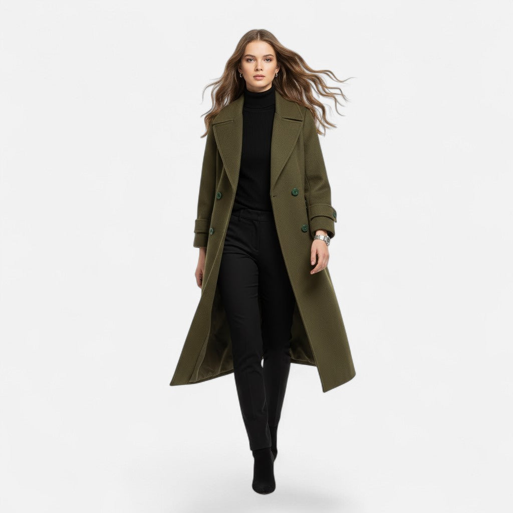 Women's Winter Cashmere-Blend Coat, Double-Breasted
