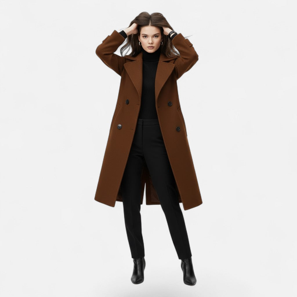 Women's Winter Cashmere-Blend Coat, Double-Breasted