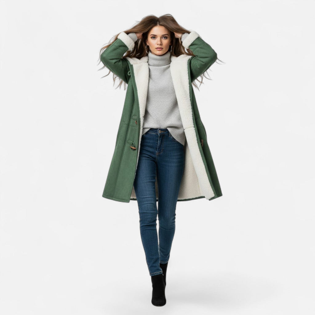 Women's Winter Coat, Hooded and Button Front