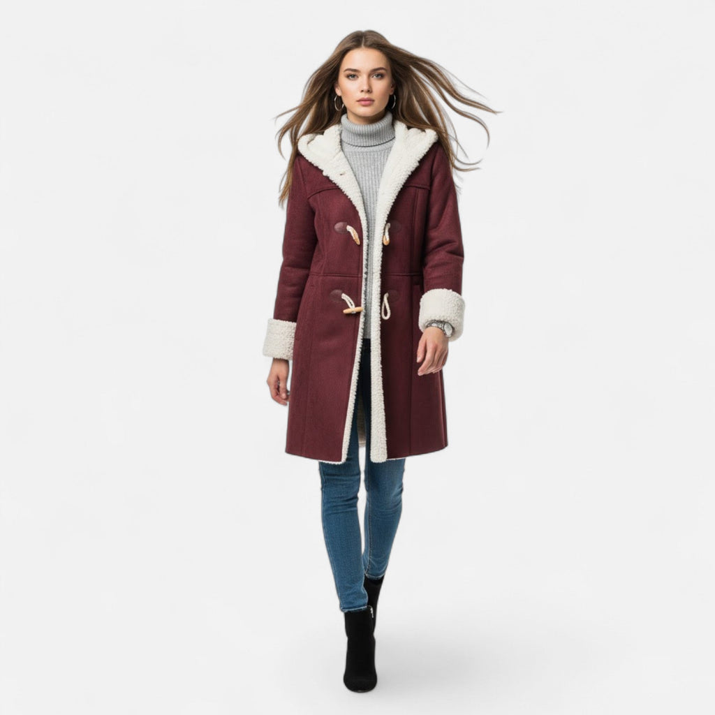 Women's Winter Coat, Hooded and Button Front