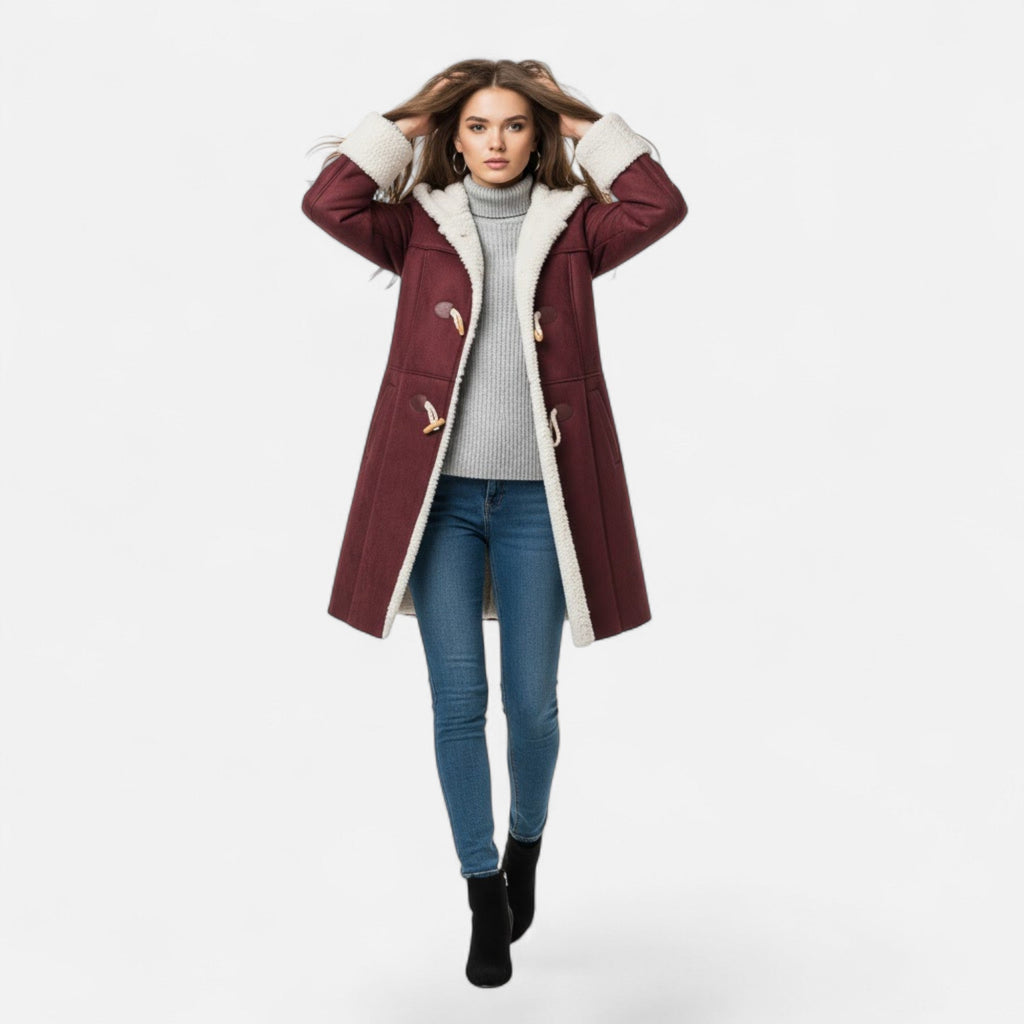 Women's Winter Coat, Hooded and Button Front