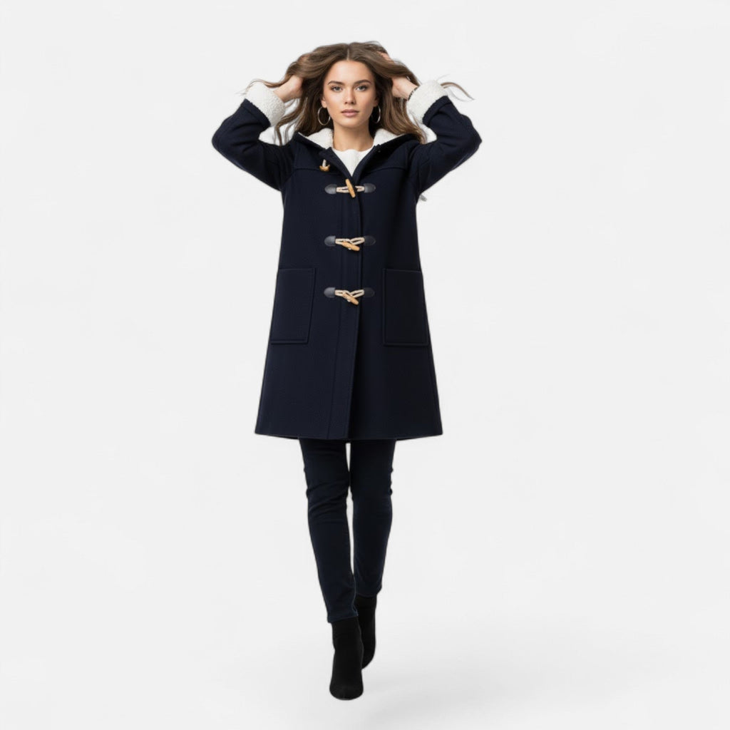 Women's Winter Coat, Hooded and Button Front