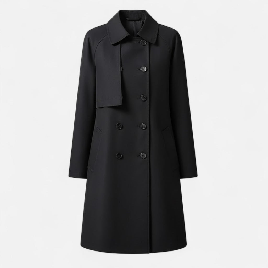 Women's Winter Wool-Blend Trench Coat, Mid-Length