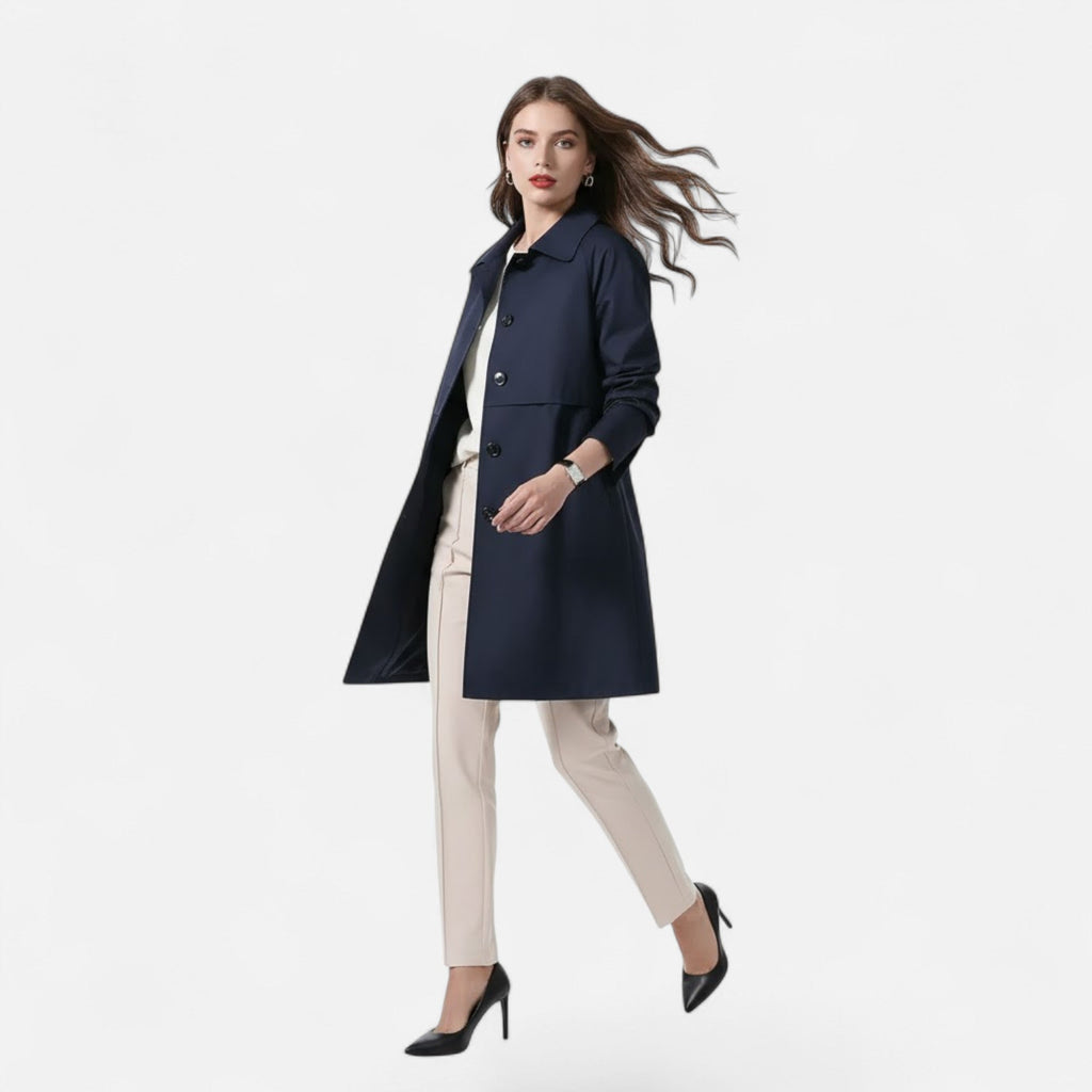 Women's Winter Wool-Blend Trench Coat, Mid-Length