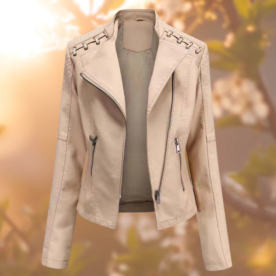Women's Elegant Leather Jacket Autumn