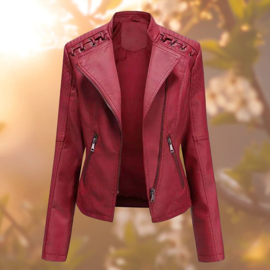 Women's Elegant Leather Jacket Autumn