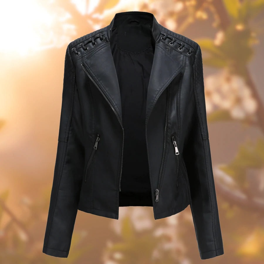 Women's Elegant Leather Jacket Autumn