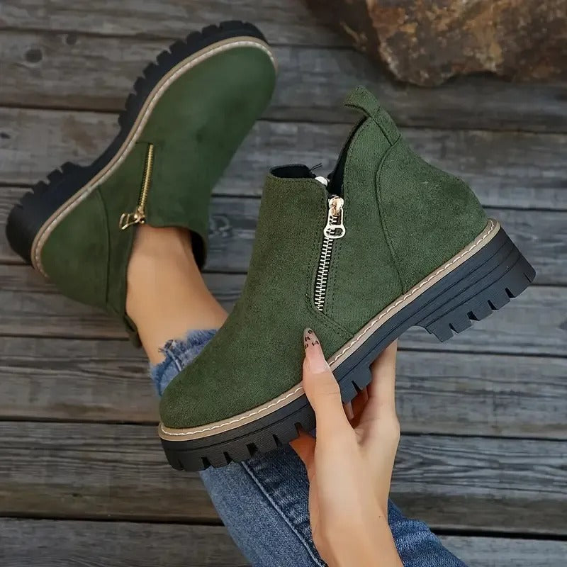 Women's Winter Boots, Side Zip and Grip Sole