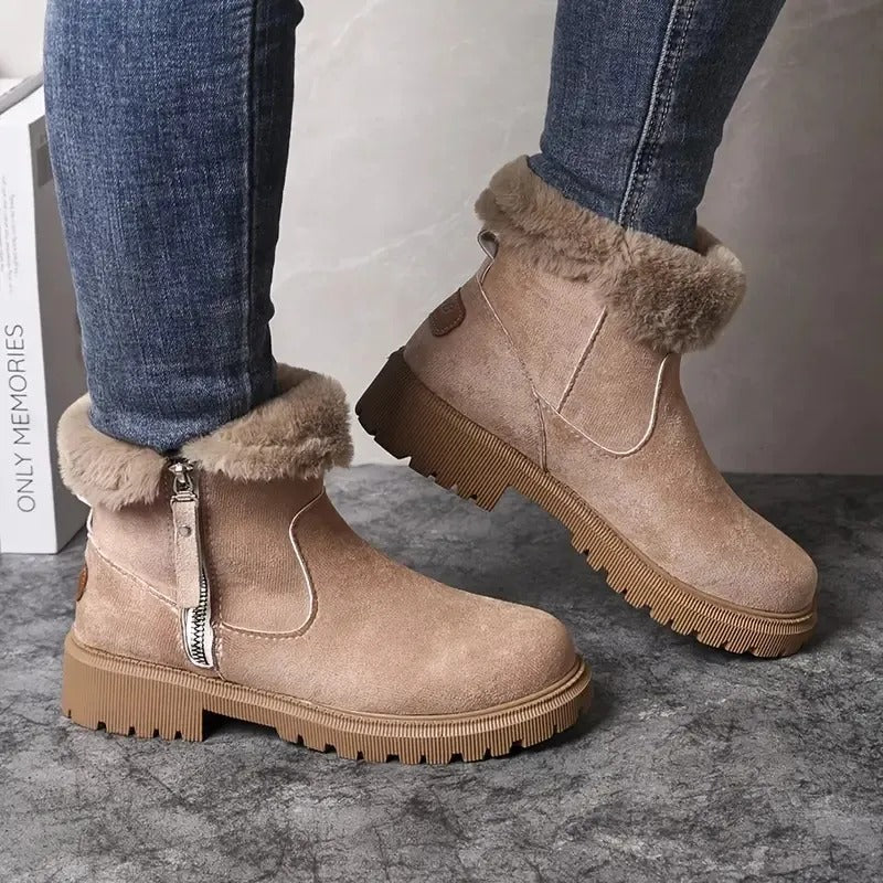 Women's Winter Boots, Side Zip and Grip Sole