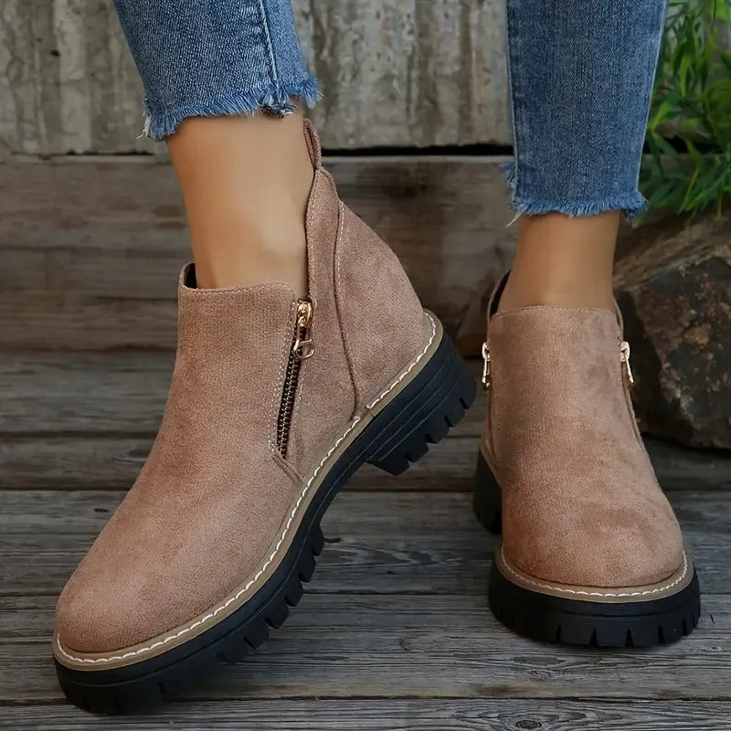 Women's Winter Boots, Side Zip and Grip Sole