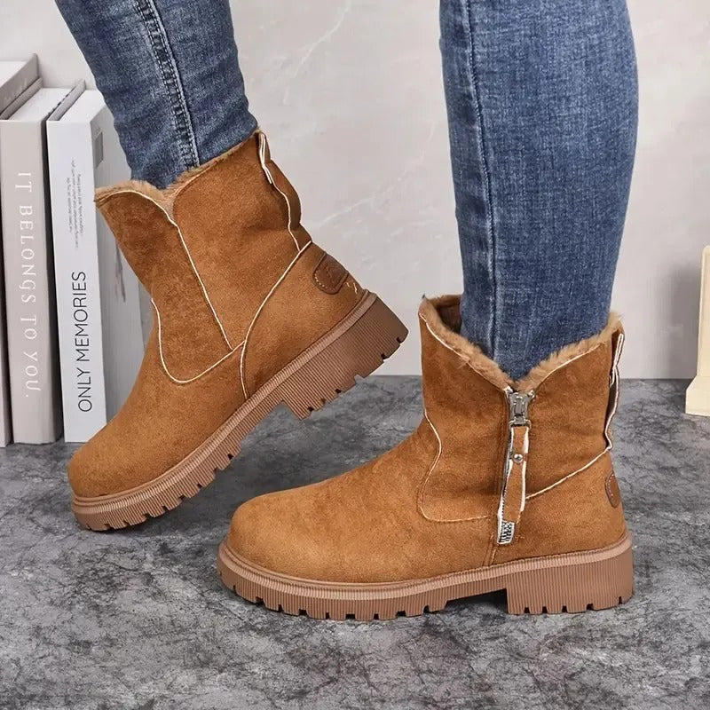 Women's Winter Boots, Side Zip and Grip Sole