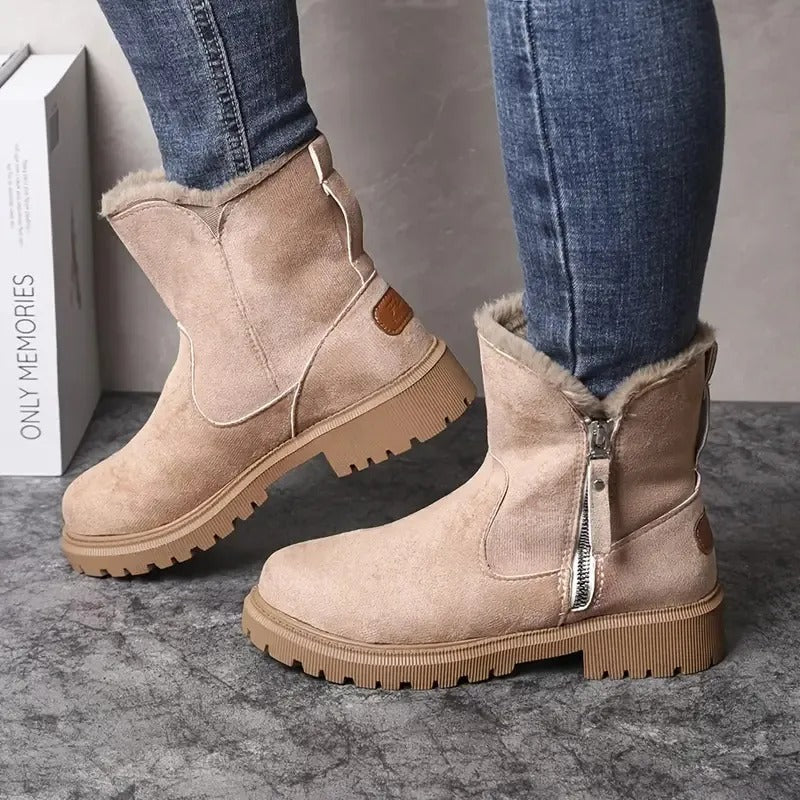 Women's Winter Boots, Side Zip and Grip Sole