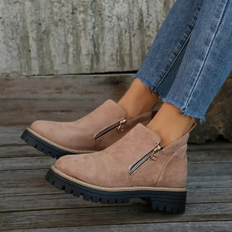 Women's Winter Boots, Side Zip and Grip Sole