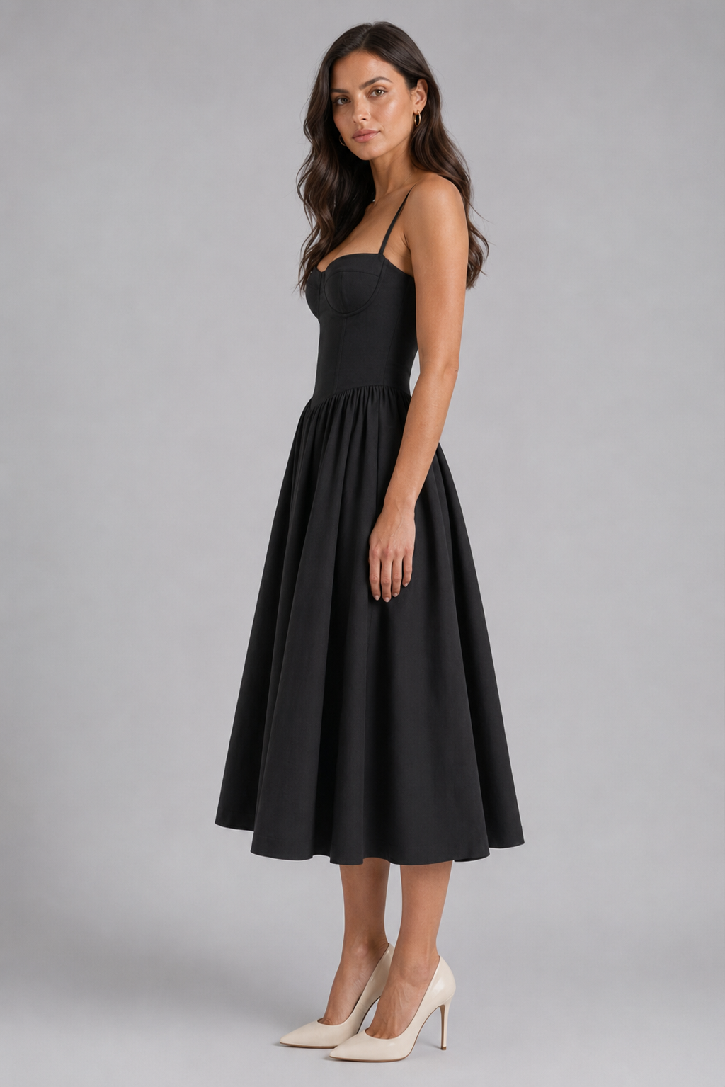 Women's Floral Corset Midi Dress – Wedding Guest Style