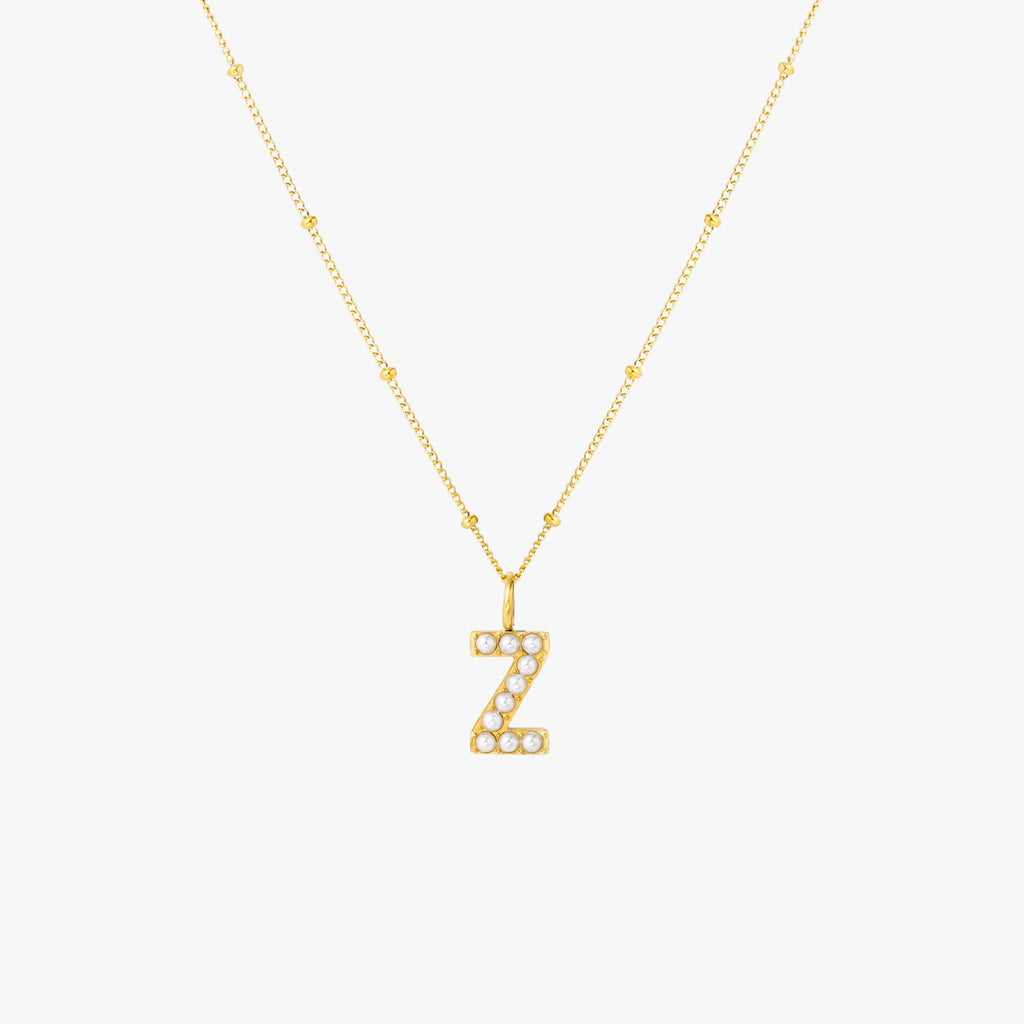 Pearl Initial Necklace