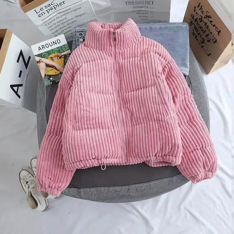 Women's Winter Corduroy Puffer Jacket, Oversized