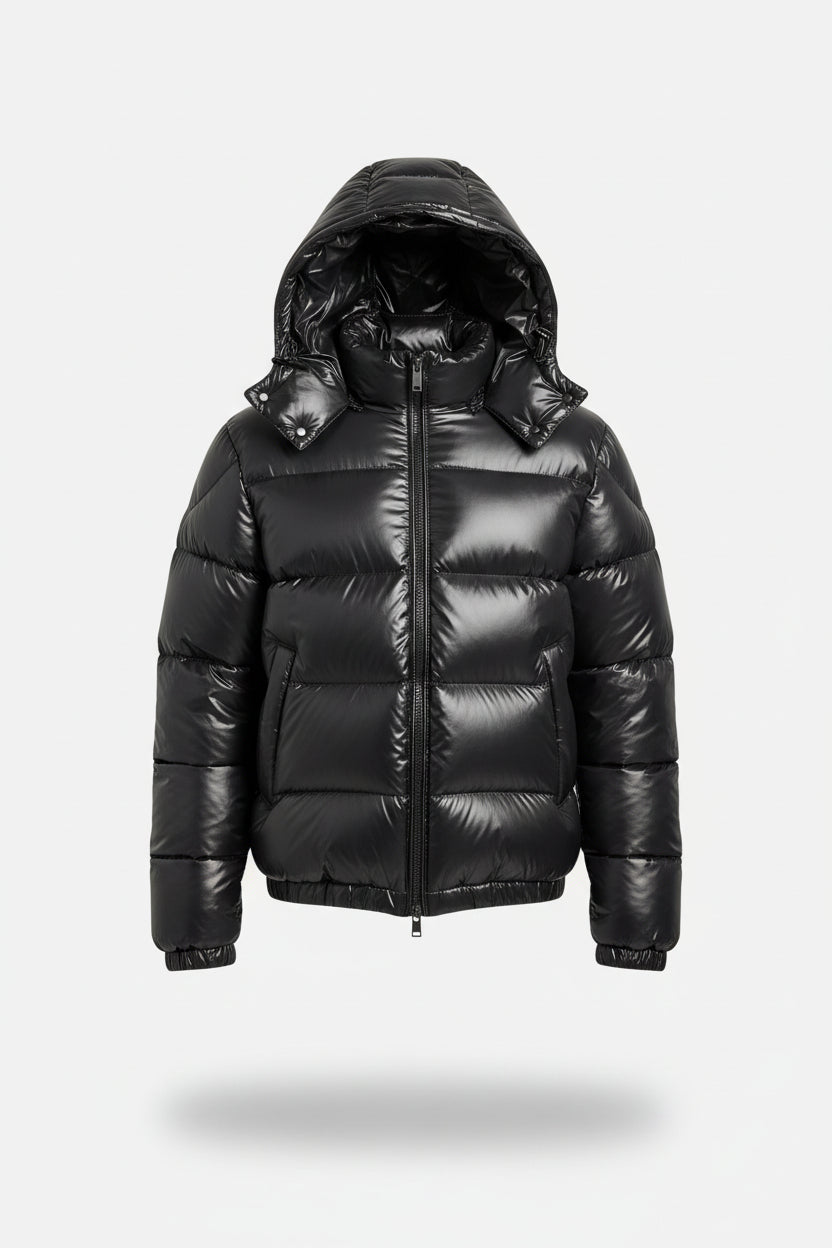 Men's Winter Quilted Puffer Jacket, Sherpa Lined and Hooded