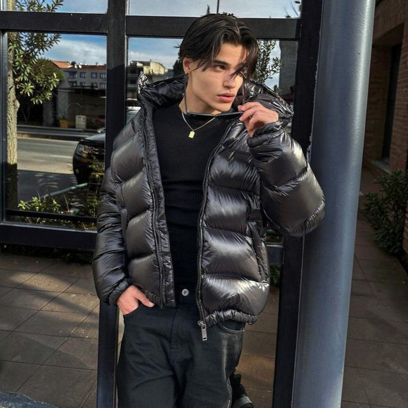 Men's Winter Puffer Jacket, Hooded and Quilted