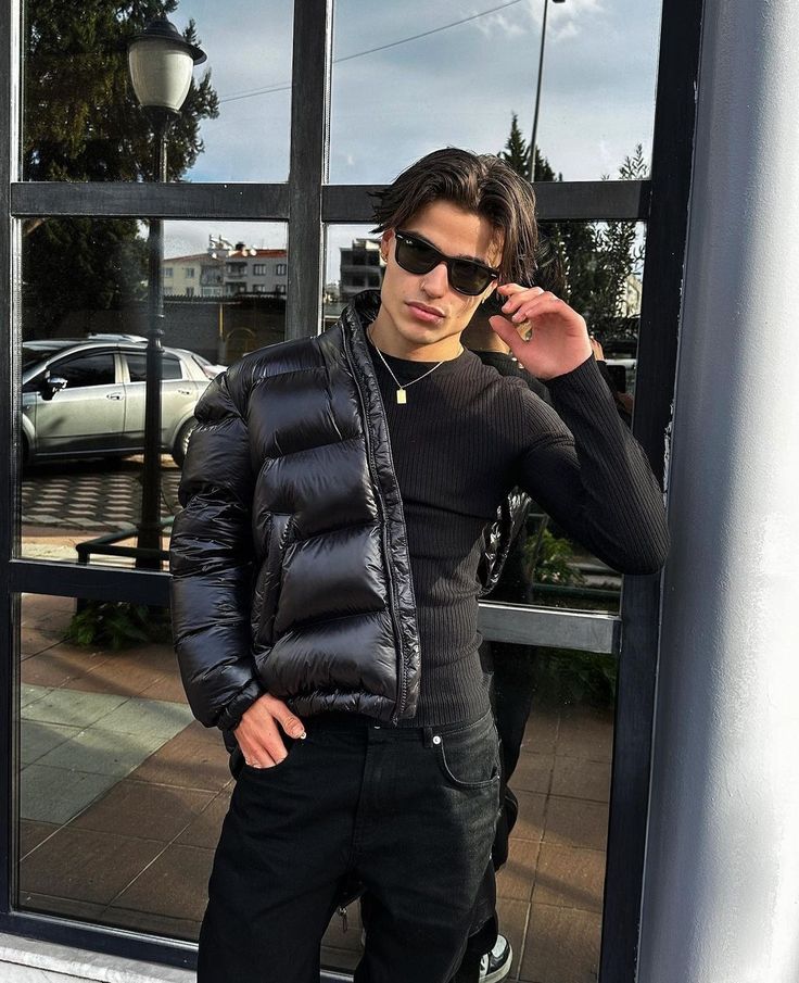 Men's Winter Puffer Jacket, Hooded Full Zip