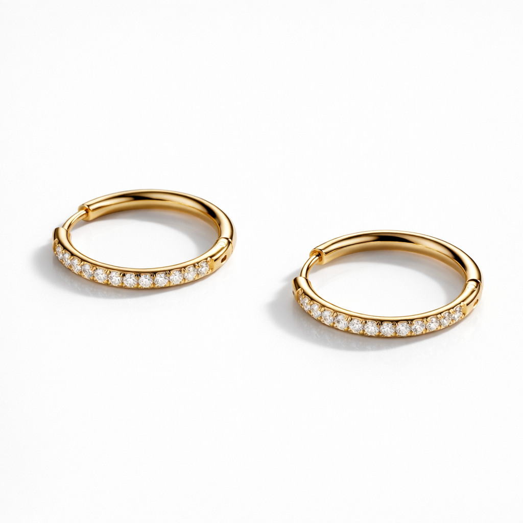 Large Pavé Hoops