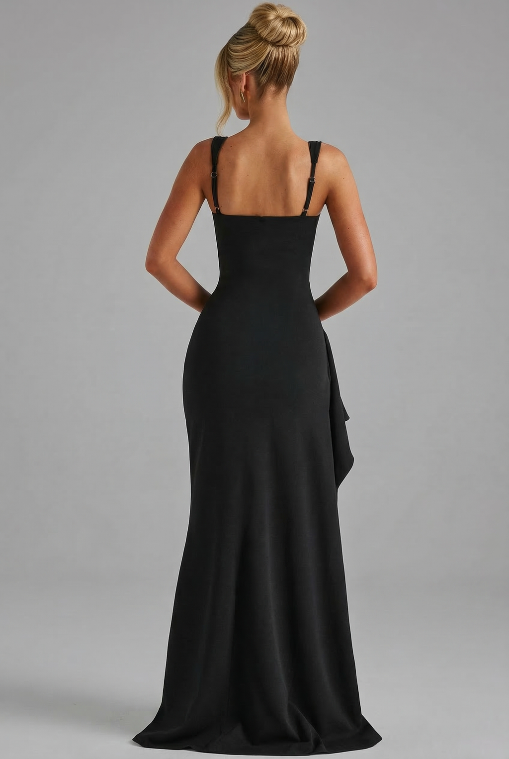 Women's Bodycon Slip Maxi Dress with Open Back and Side Split