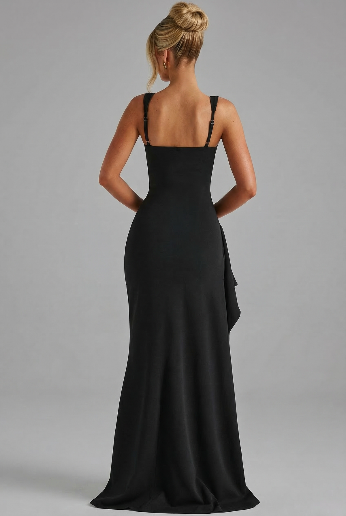 Women's Bodycon Slip Maxi Dress with Open Back and Side Split