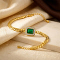 Gold Emerald Chain Bracelet
