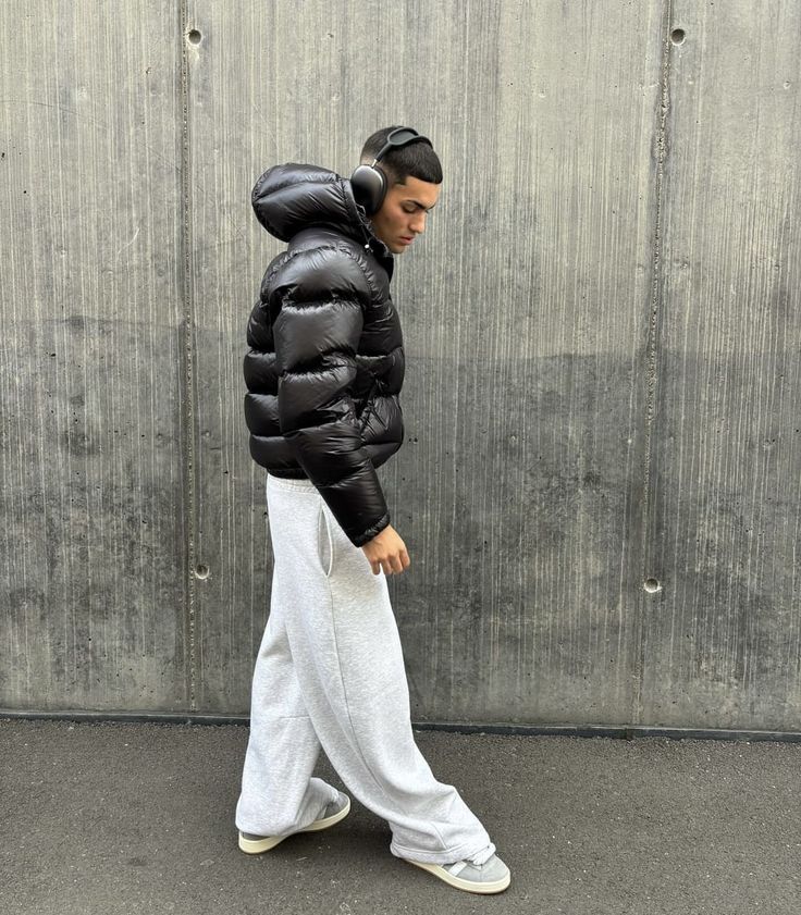 Men's Winter Puffer Jacket, Hooded Full Zip