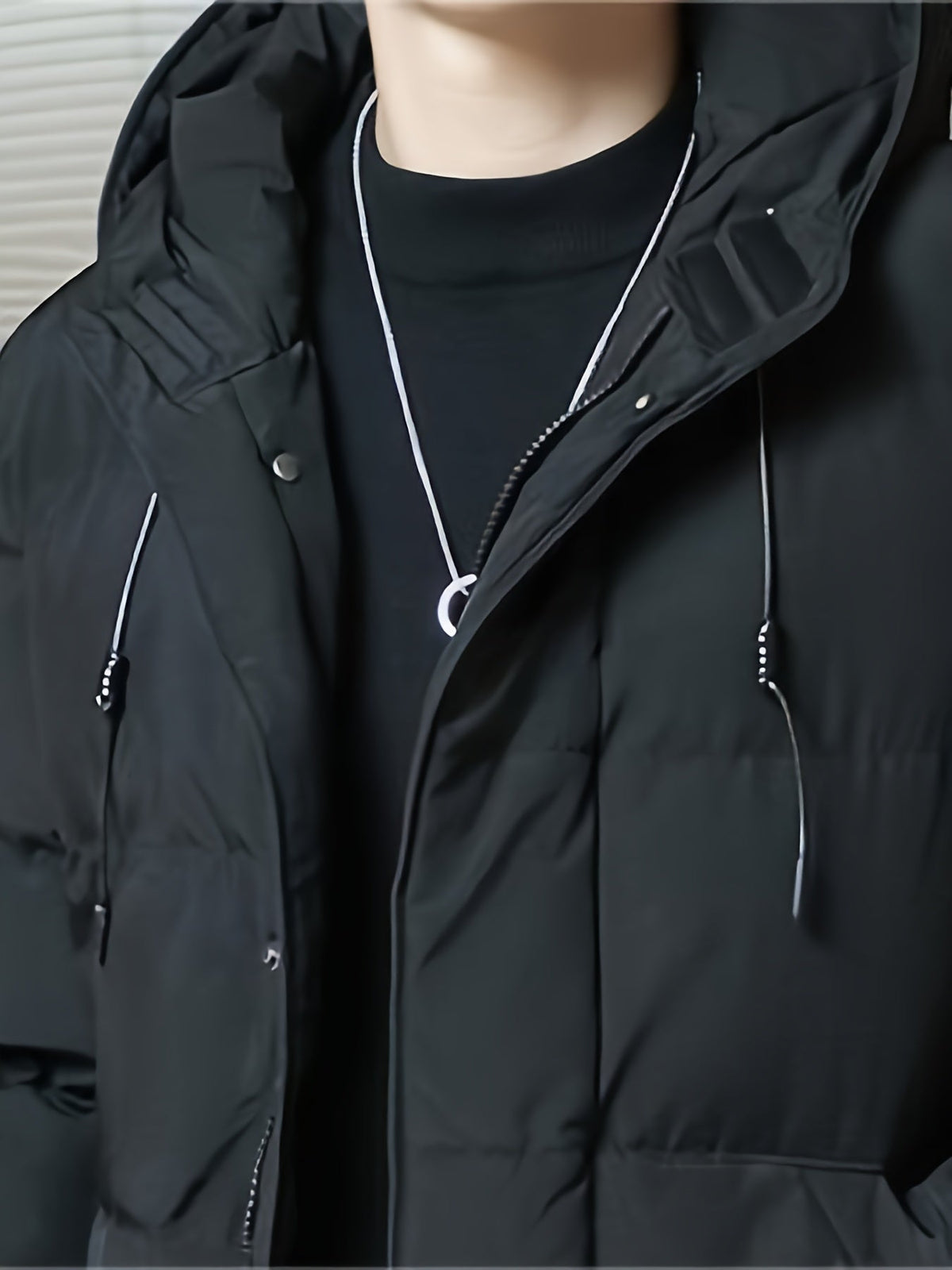 Men's Winter Padded Coat, Hooded Longline