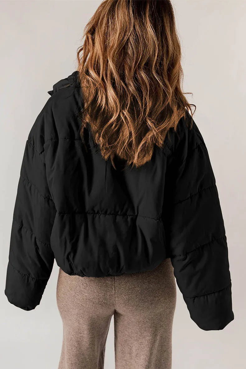 Women's Winter Quilted Puffer Jacket, High Collar