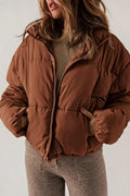 Women's Winter Quilted Puffer Jacket, High Collar
