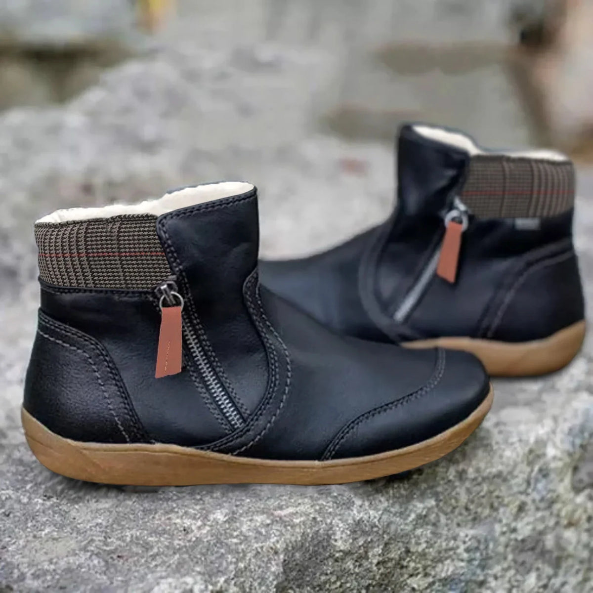 Women's Winter Snow Boots, Flat Heel and Round Toe