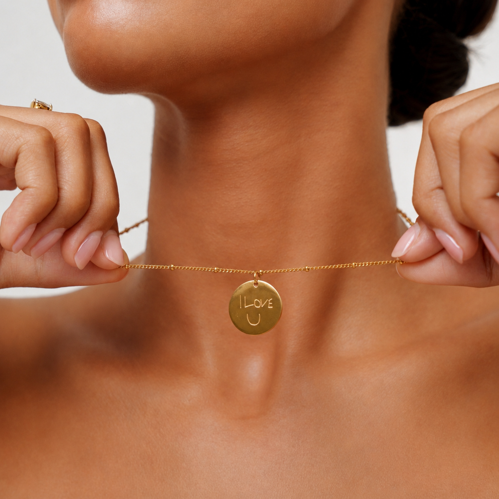 Drawing Disc Necklace