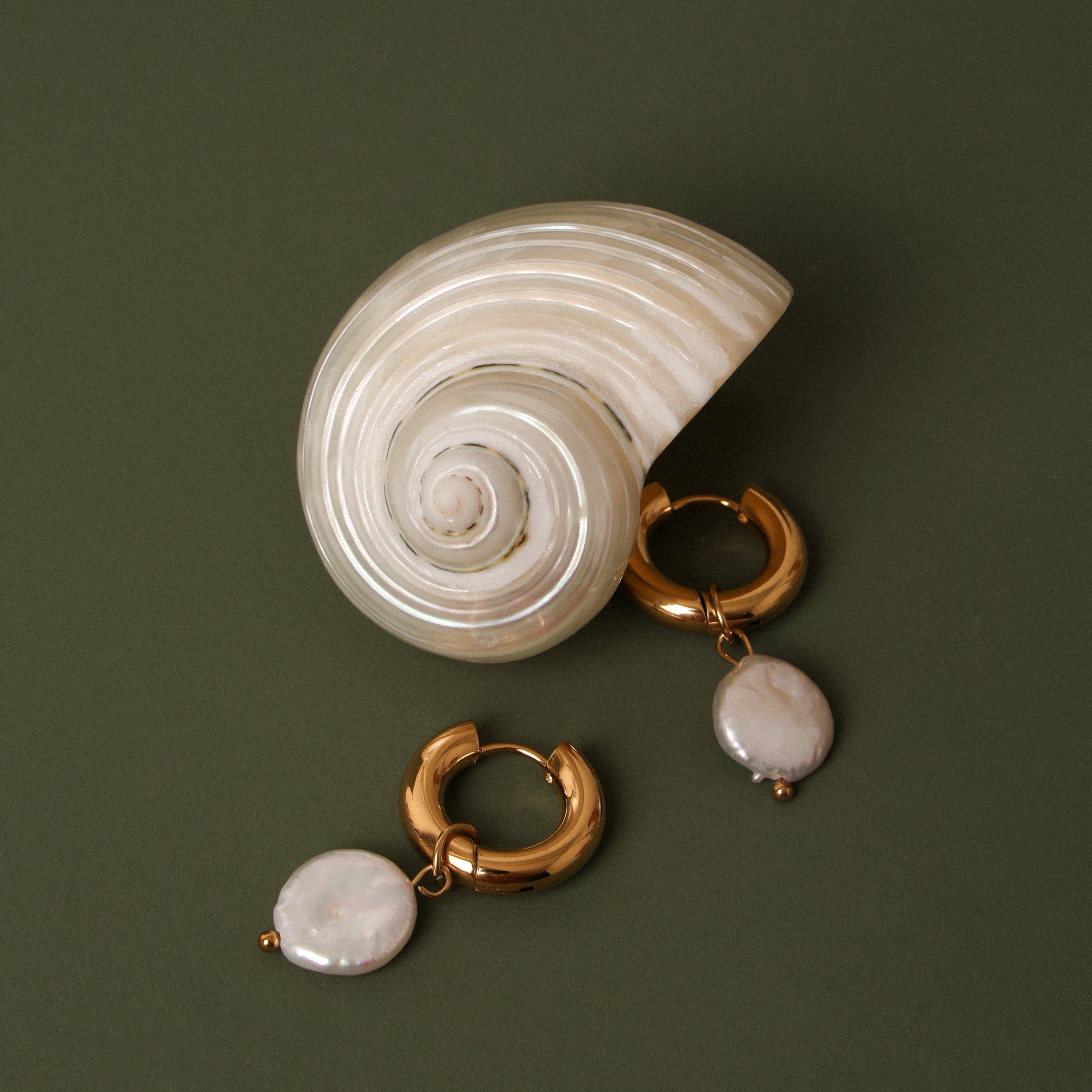 Chunky Pearl Hoops