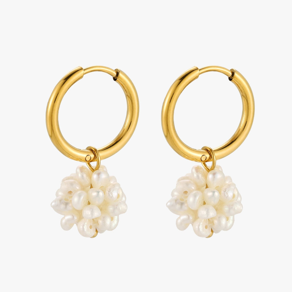 Tiny Pearls Hoops